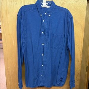 H&M Men's Dark Blue Button-Down Shirt